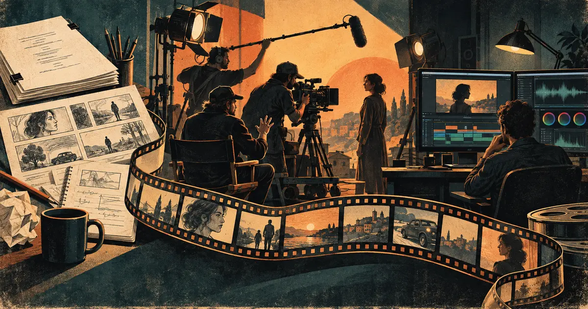 A filmgyártás három szakasza: előkészítés, forgatás és utómunka